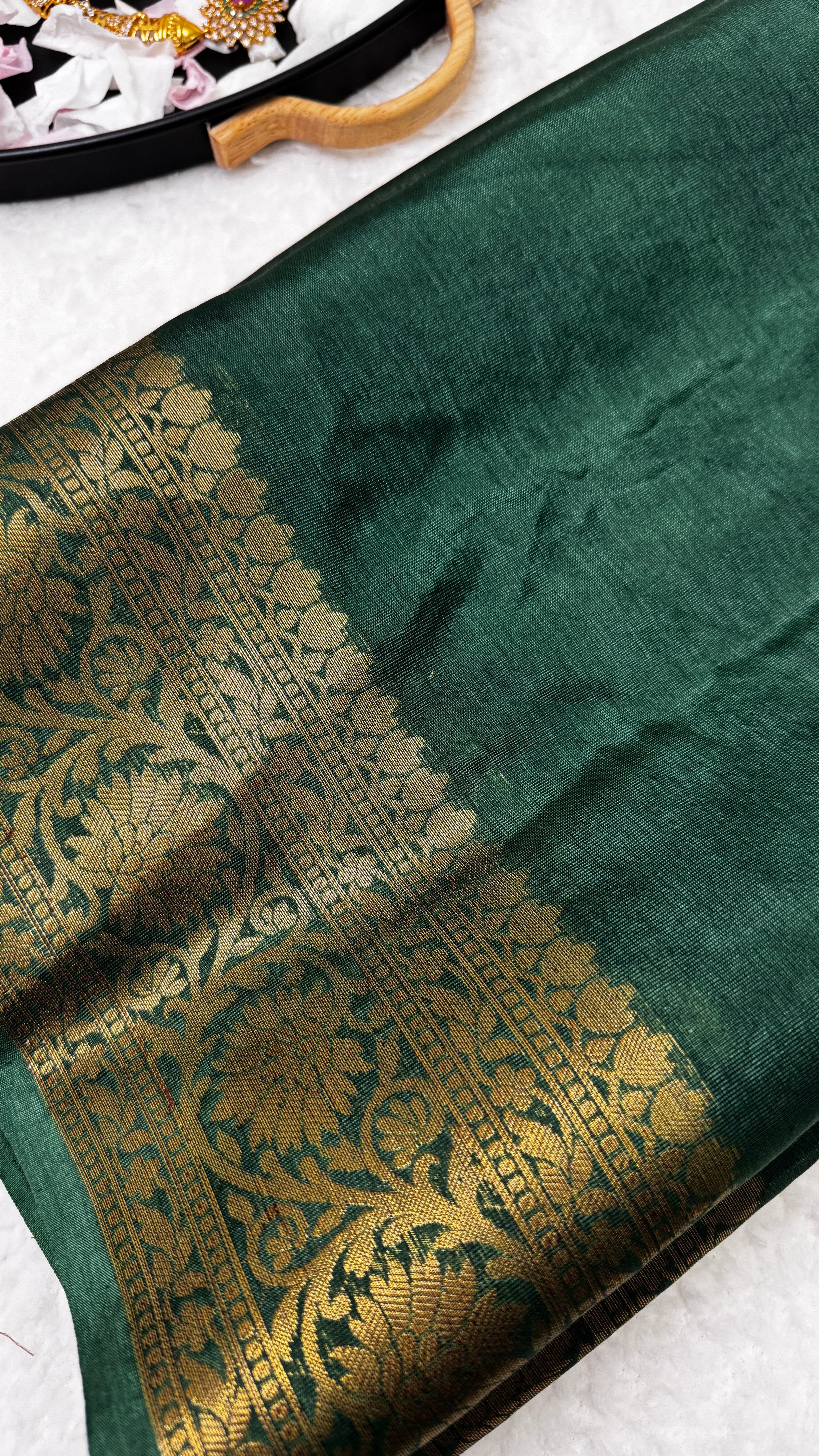 Warm Silk Saree With Stitched Blouse